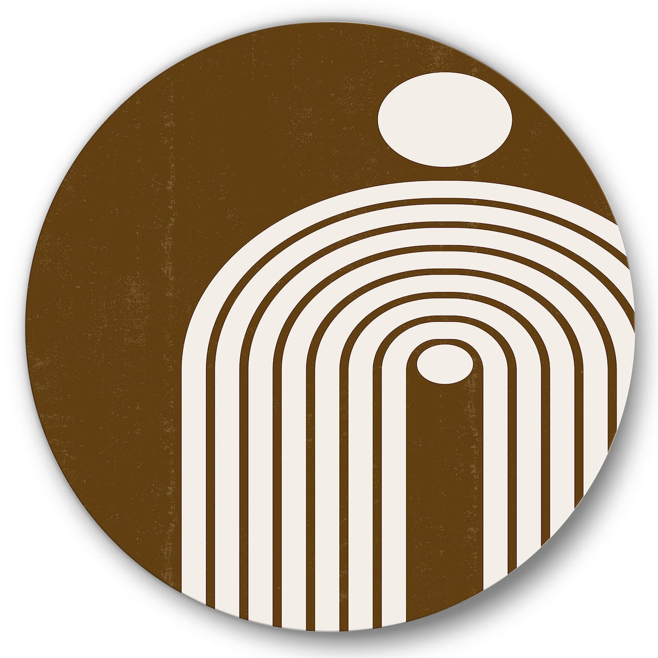 Designart - Terracotta Minimalist Boho Rainbow II - Modern Metal Circle Wall Art